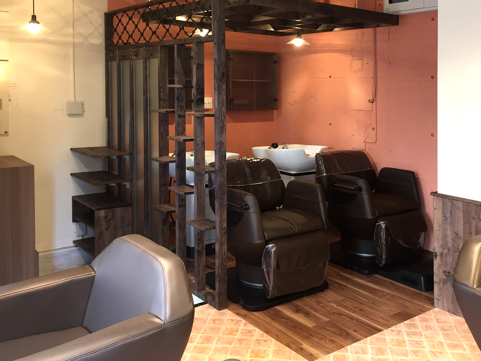 【美容室】hair carme｜設計・施工例｜八百板工芸有限会社