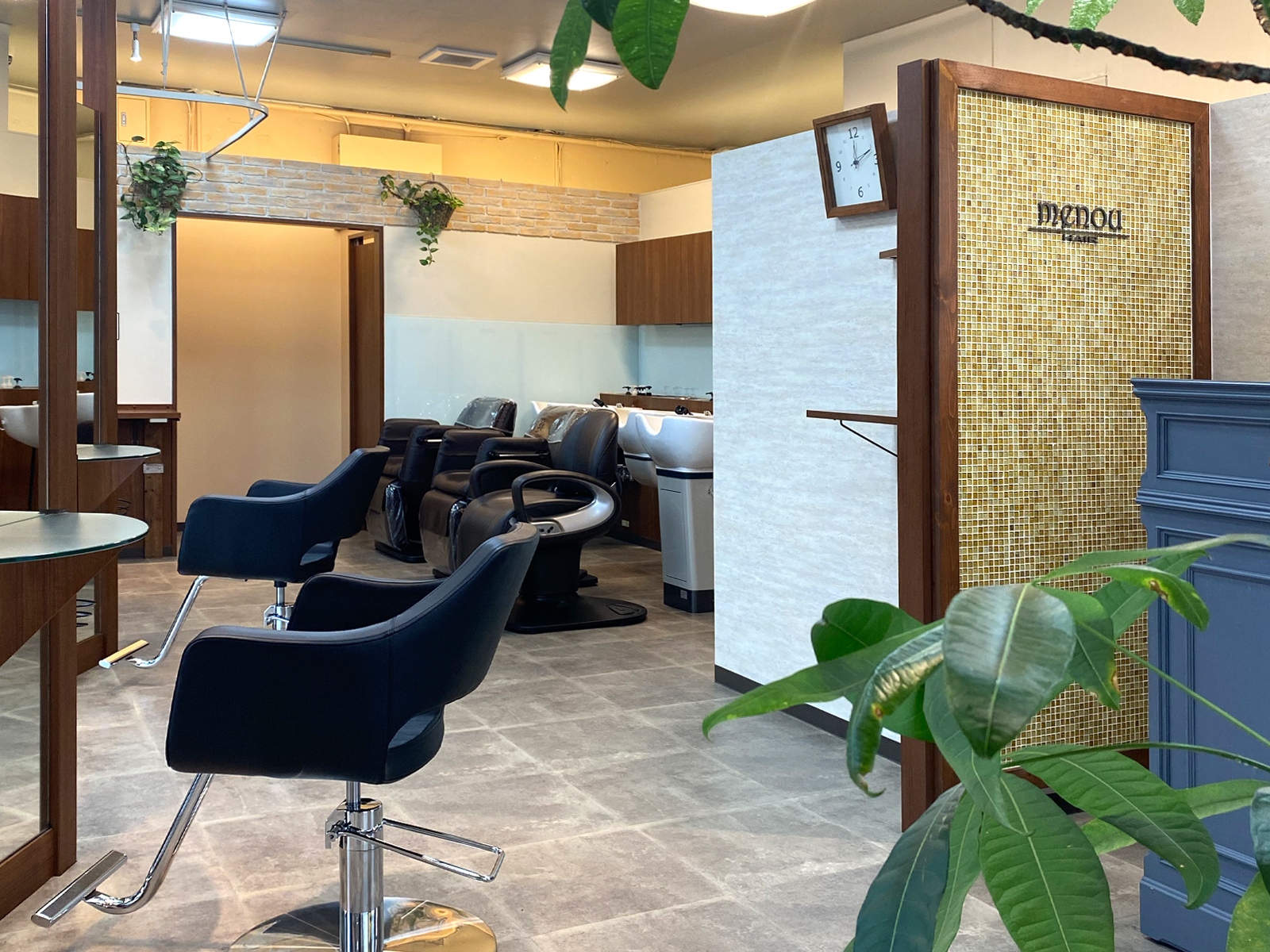 【美容室】hair menou｜設計・施工例｜八百板工芸有限会社