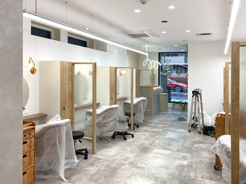 【美容室】SHEER emu｜設計・施工例｜八百板工芸有限会社